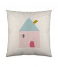 Cojín infantil reversible casita arcoiris