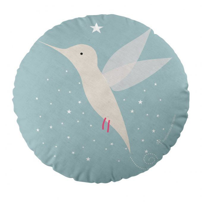 Cojín infantil Unicornio y pajarito