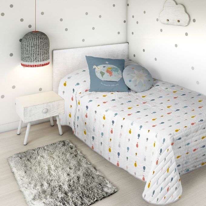 Colcha Infantil reversible Mapamundi