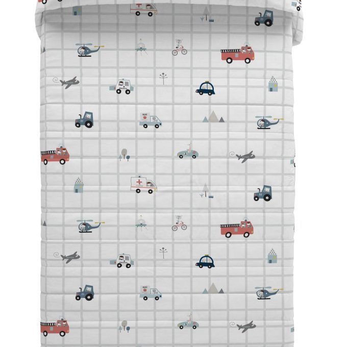 Colcha Infantil reversible Transportes carretera
