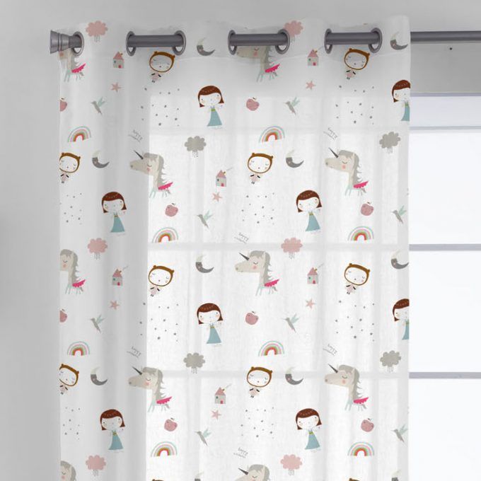 Cortina infantil Unicornio Blanco Hada