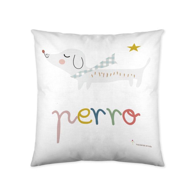 Funda cojín infantil reversible Abecedario Perro