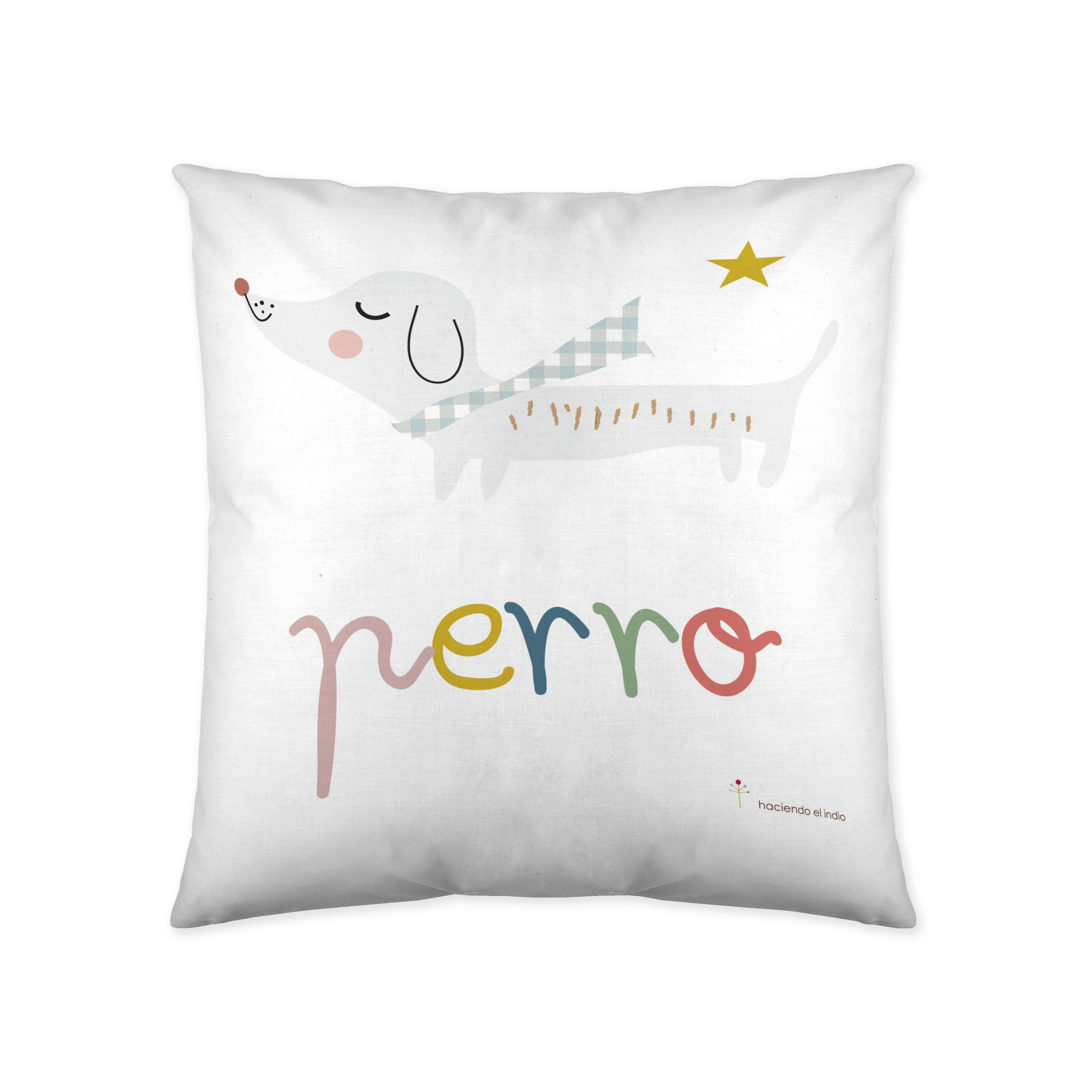 Funda cojín infantil reversible Abecedario Perro