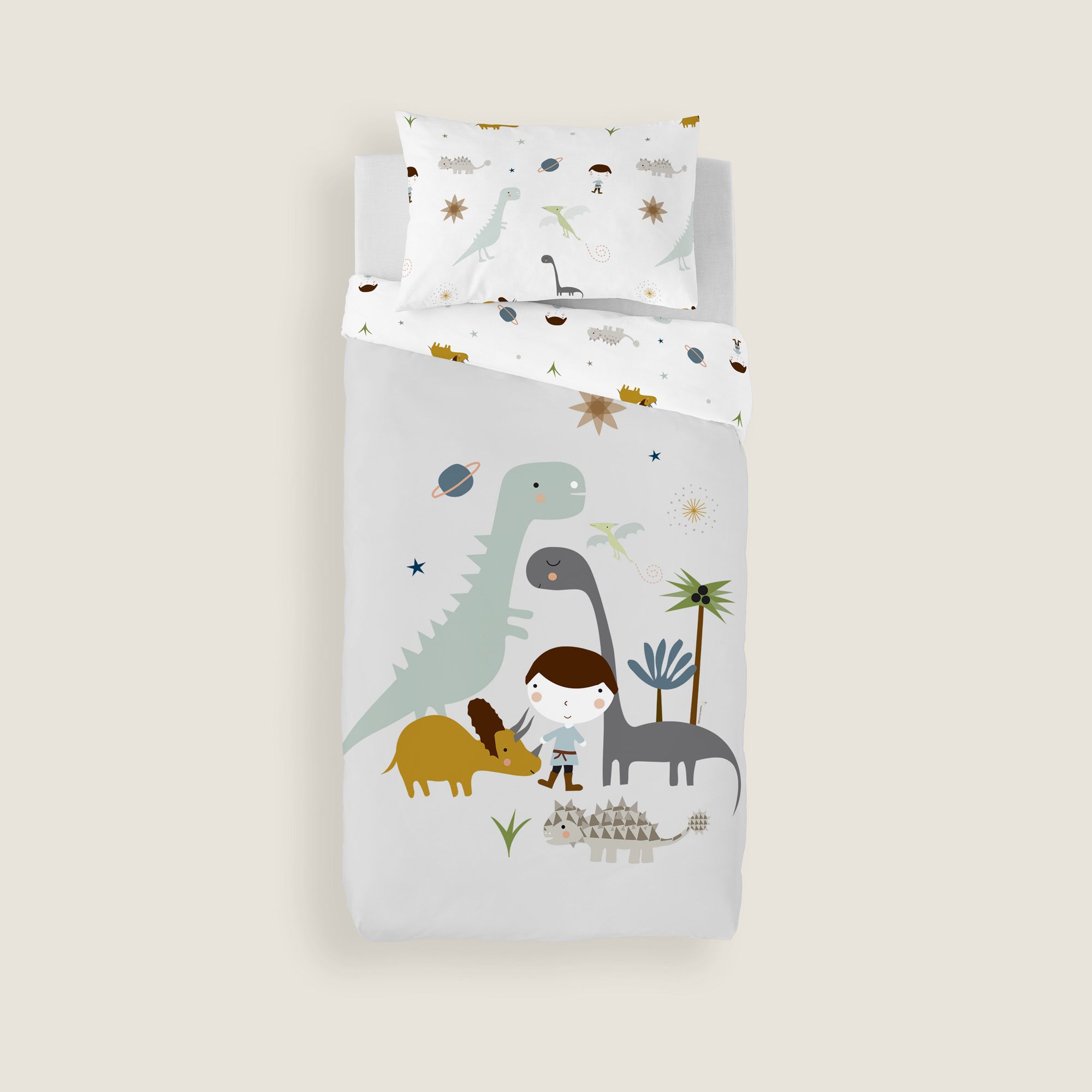 funda nordica infantil reversible dinosaurios