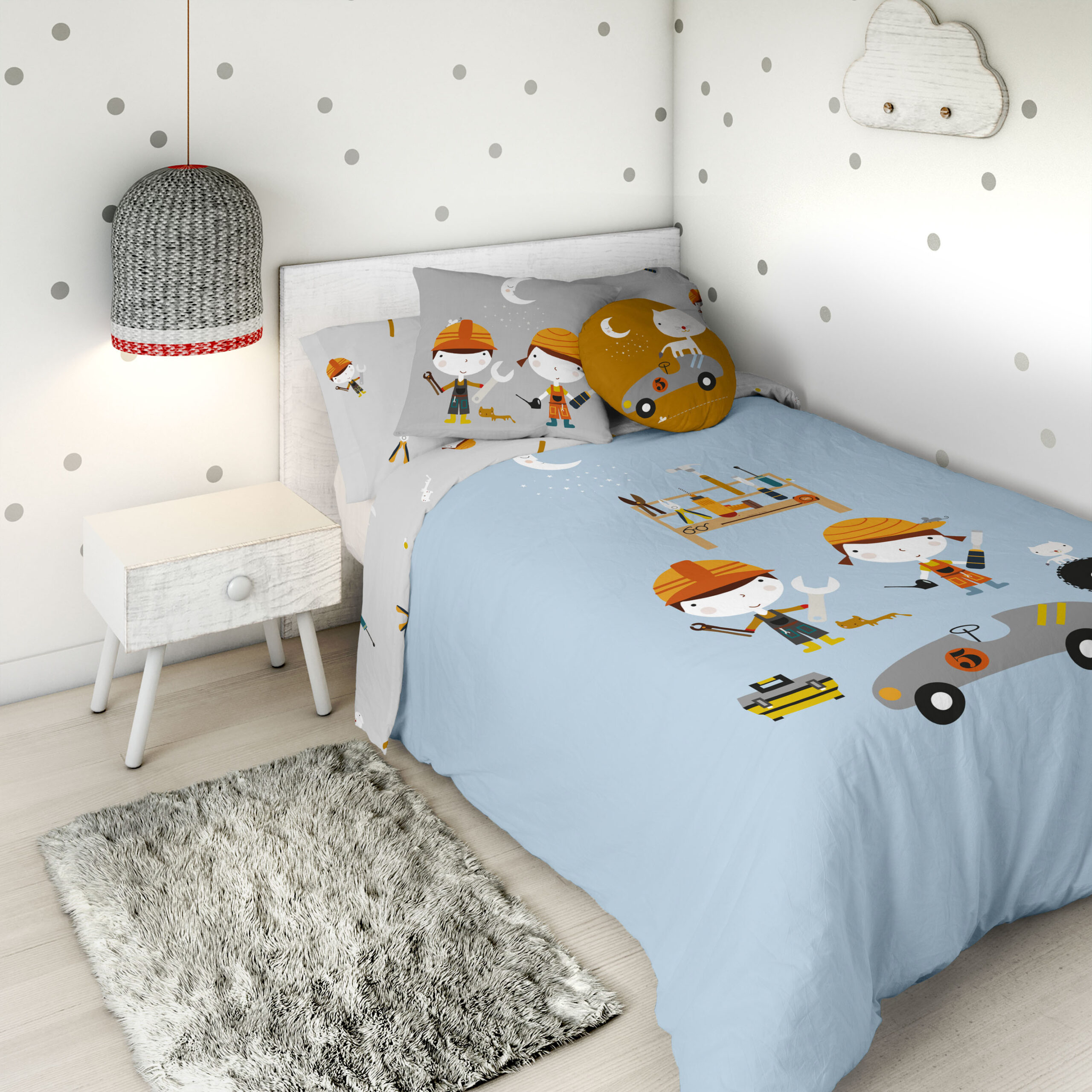 Funda nórdica infantil Herramientas Coche