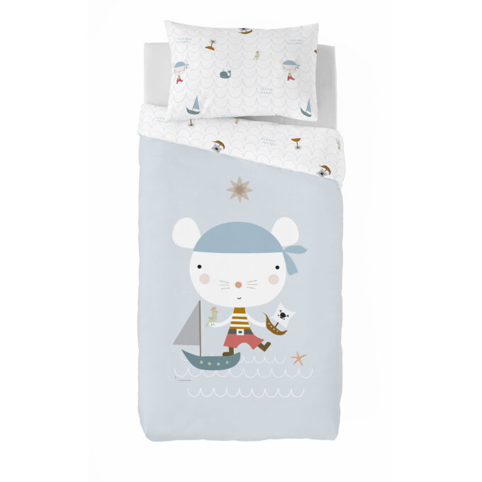 Funda nórdica infantil reversible Pirata Ratón