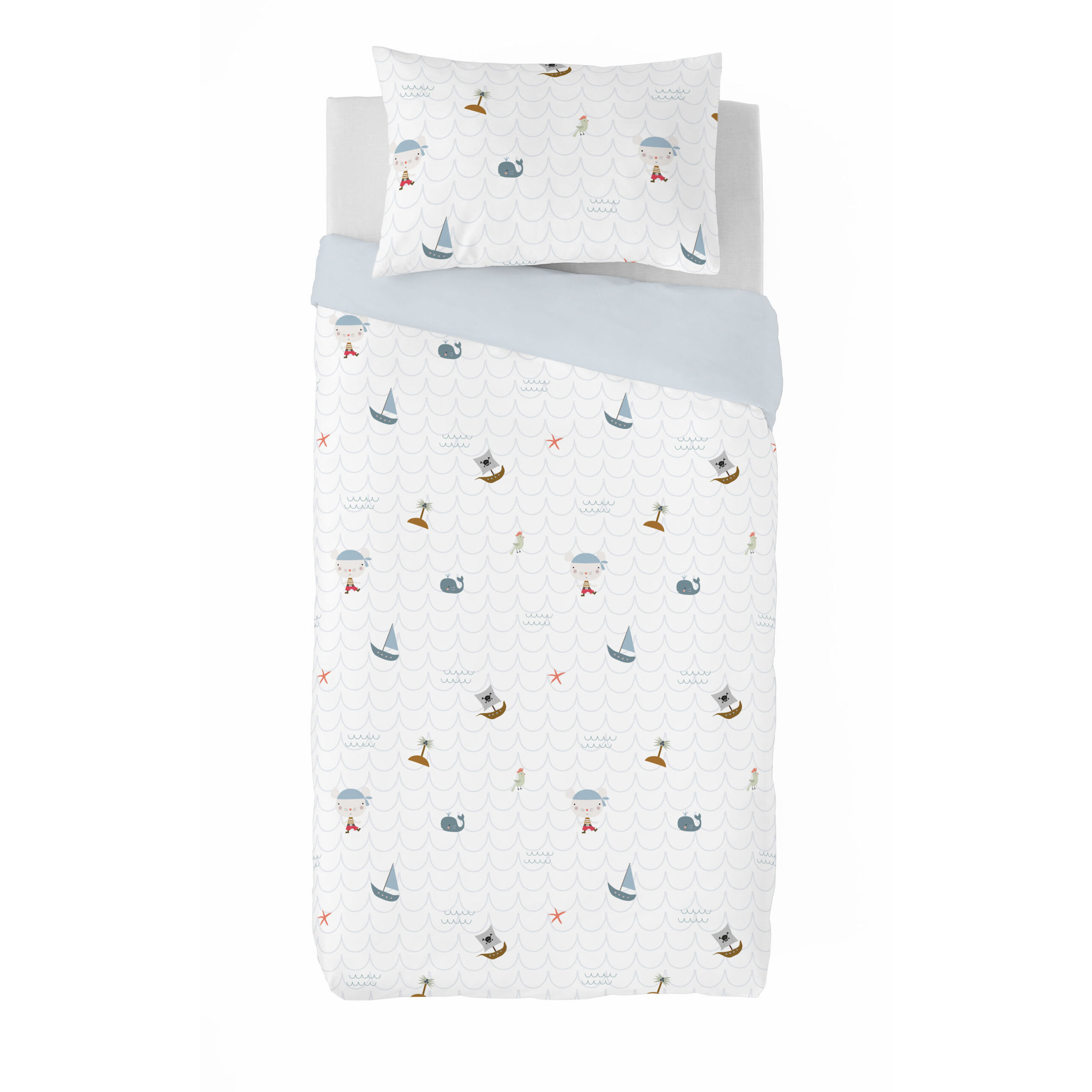 Funda nórdica infantil reversible Pirata Ratón - Imagen 4