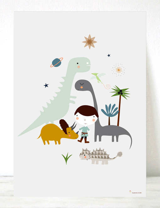 Lámina infantil Dino Pandilla
