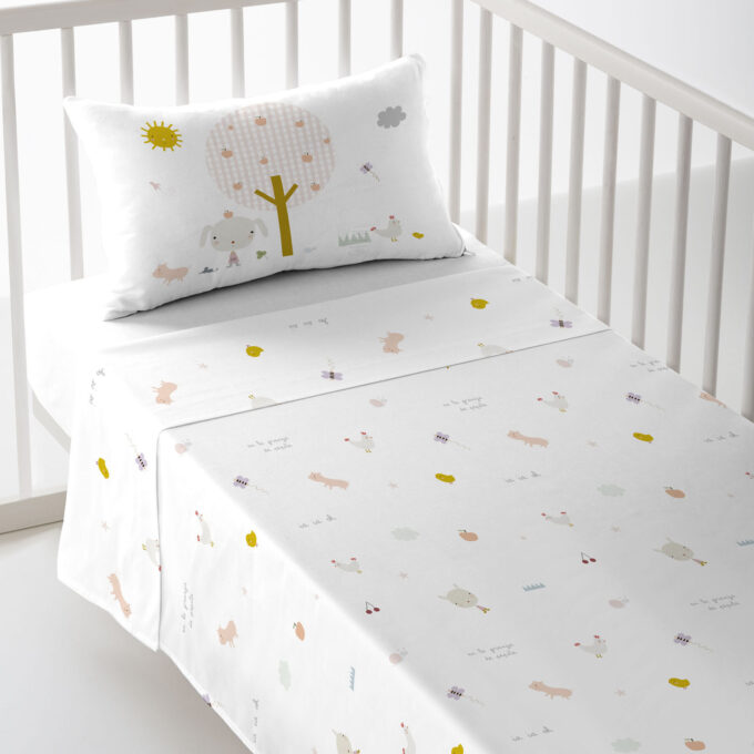 Sábanas cuna Granja Pepita estampado