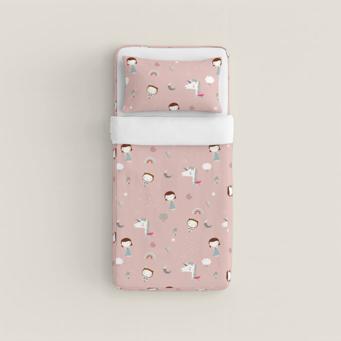 saco nórdico infantil unicornios rosa