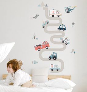 Vinilo infantil Carretera Transportes