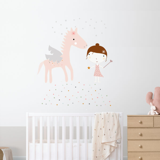 vinilo infantil hada pegaso